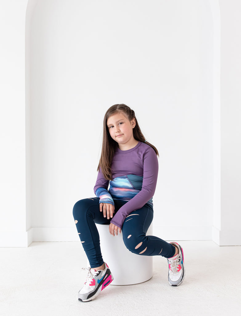 GIRLS 2-6 CUT AND SEW ACTIVE WARM-UP T
