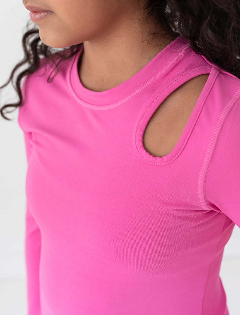 GIRLS 2-6 KEYHOLE ACTIVE WARM-UP T