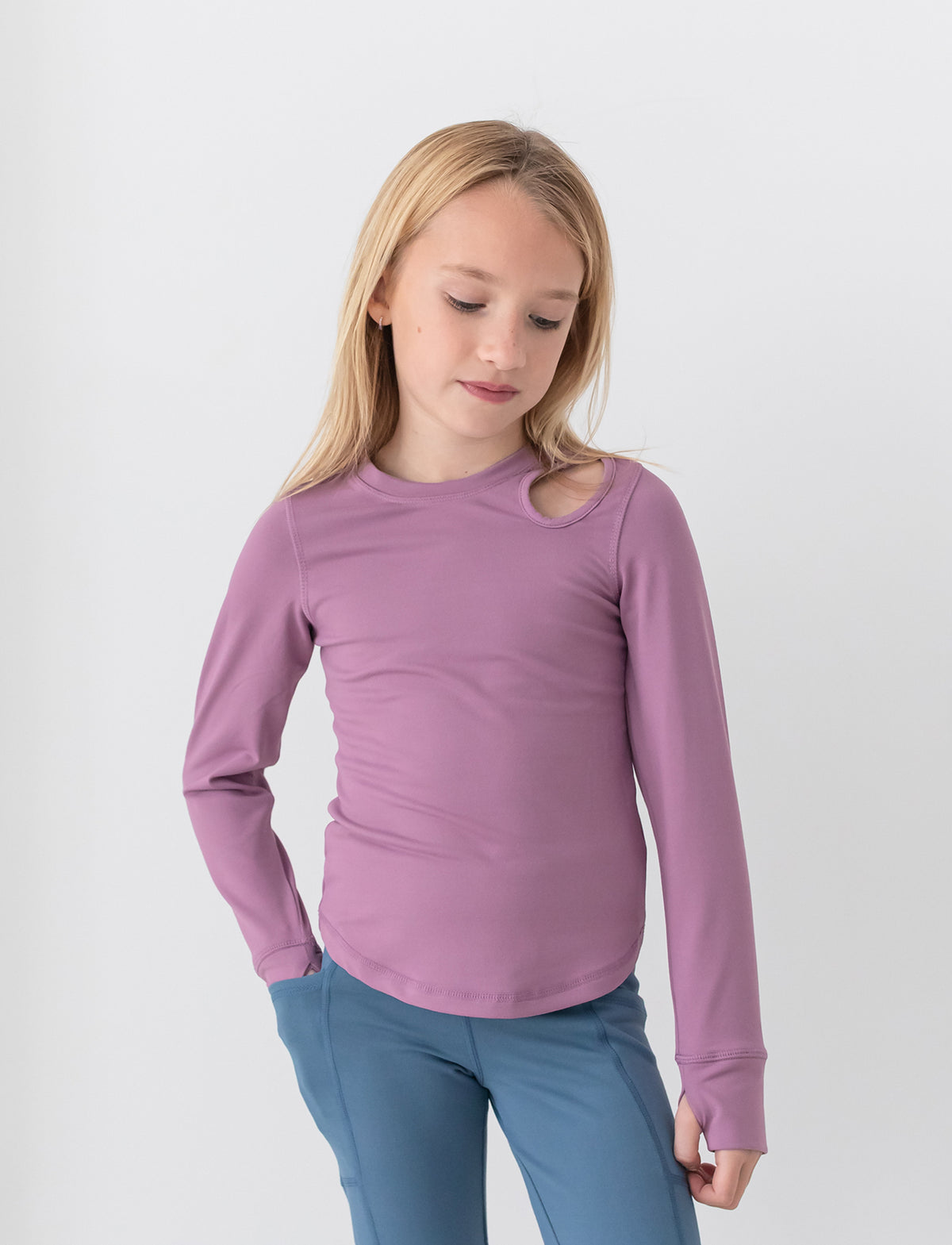 GIRLS 2-6 KEYHOLE ACTIVE WARM-UP T