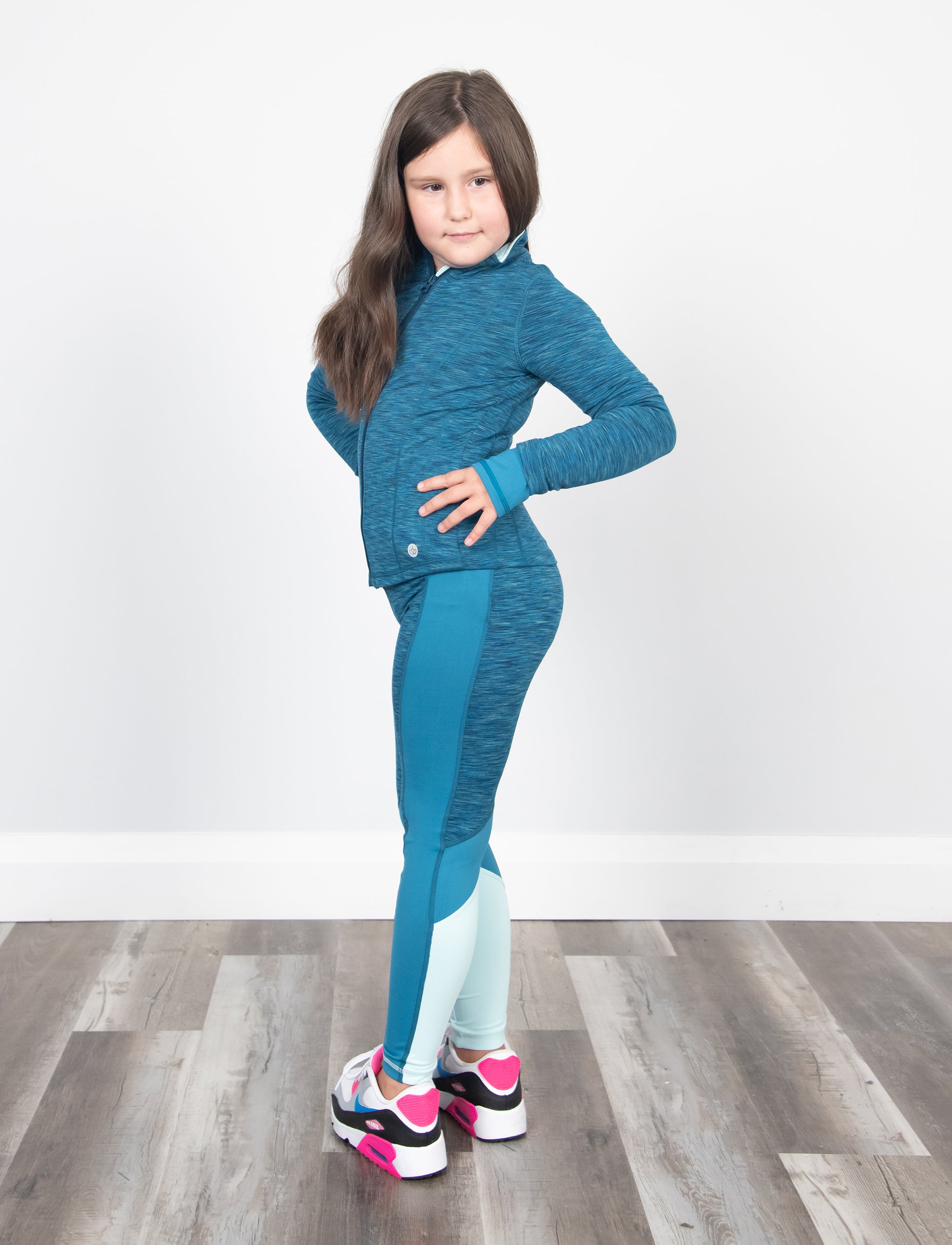 Girls teal leggings best sale