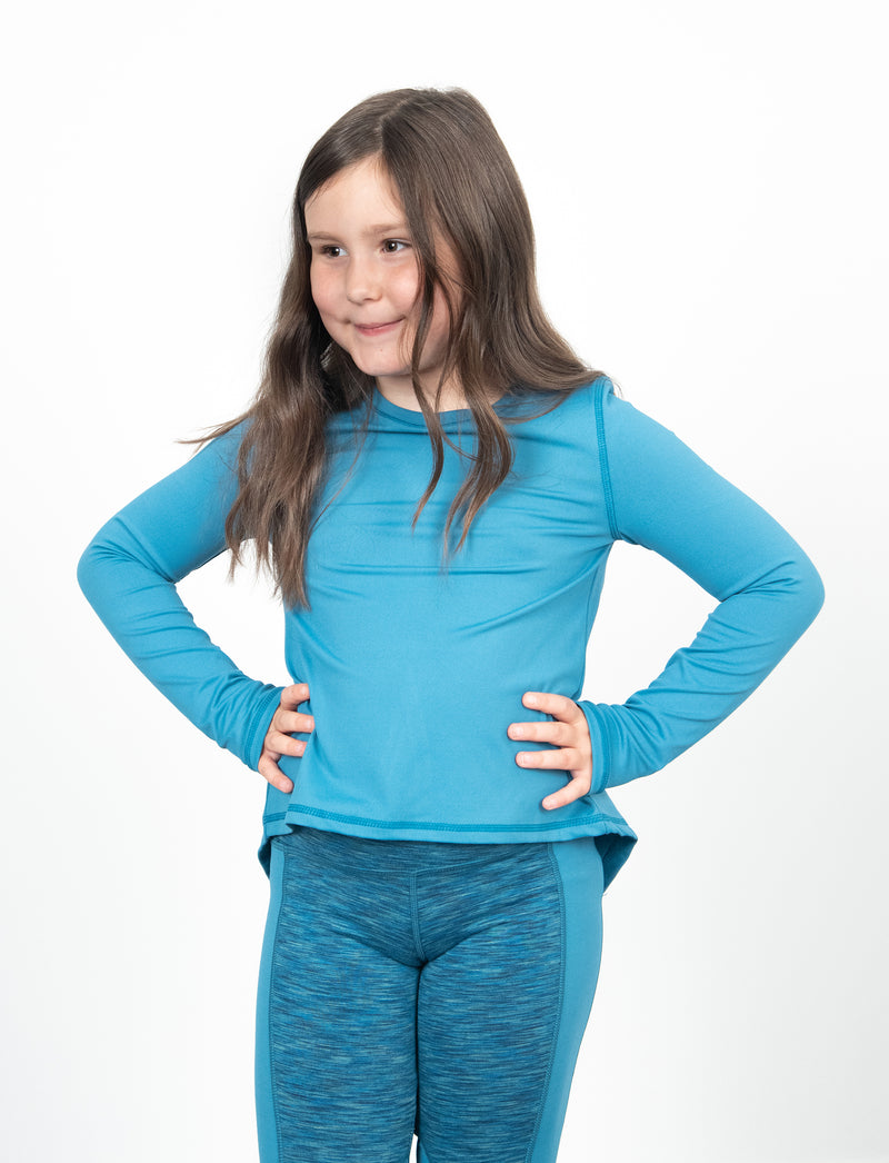 GIRLS 2-6 MESH YOKE SPLIT BACK T-SHIRT