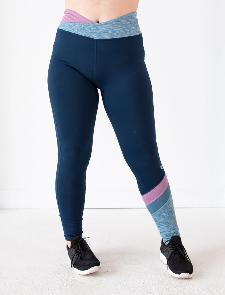 Womens Navy Blue Leggings, Yoga Pants