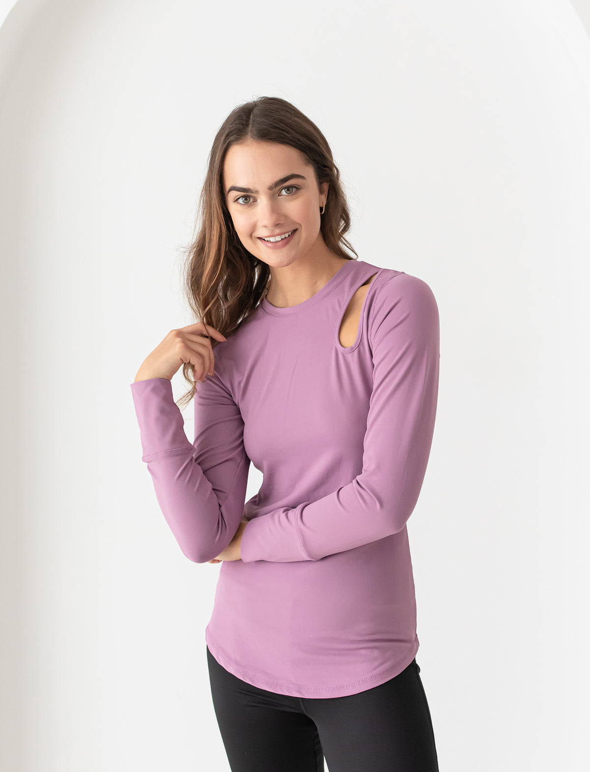 LADIES KEYHOLE ACTIVE WARM-UP T