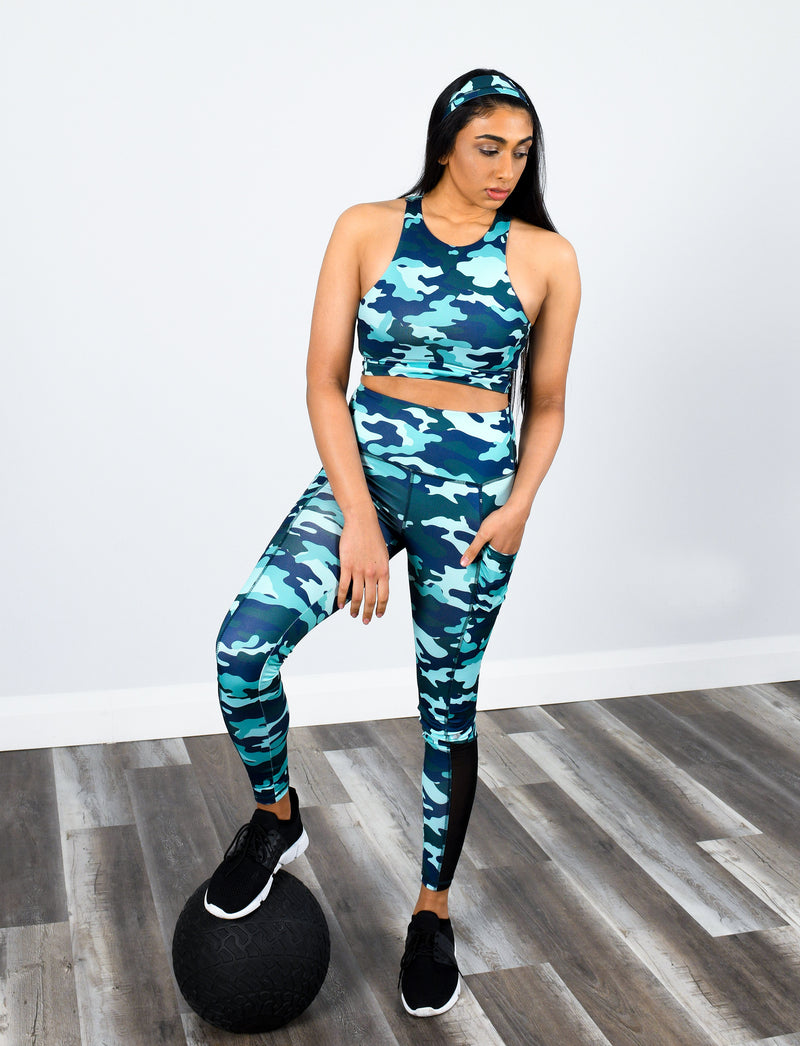 LADIES PRINTED SIDE POCKET LEGGING