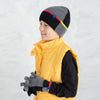 Boy's Grey Black Color Block Knit Toque