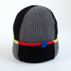 Boy's Grey Black Color Block Knit Toque