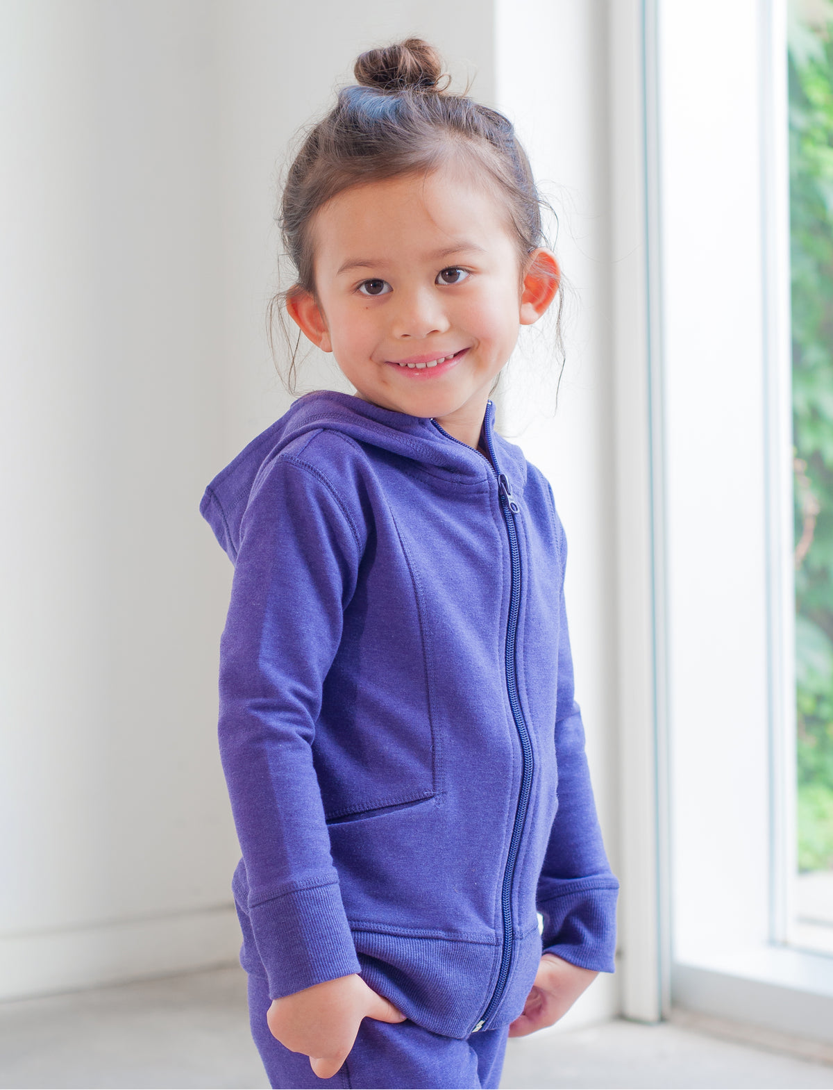 GIRLS 2-6 ZIP FRONT COTTON HOODY