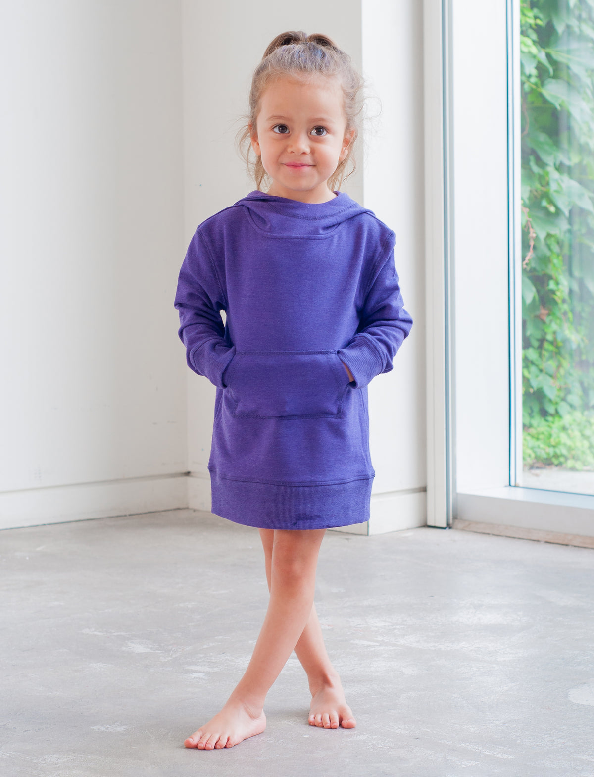 GIRLS 2-6 STRETCH COTTON TUNIC DRESS