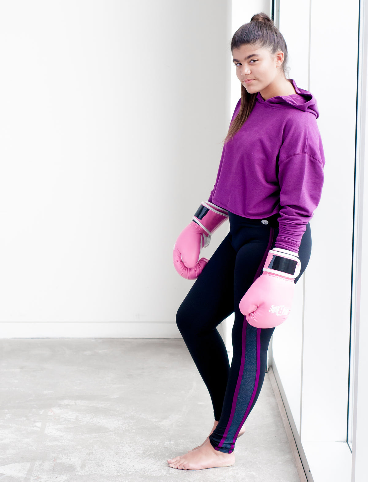 GIRLS CROPPED COTTON HOODY