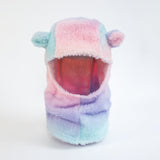 Little Girl's Pastel Ombre Plush Bear Ear Balaclava