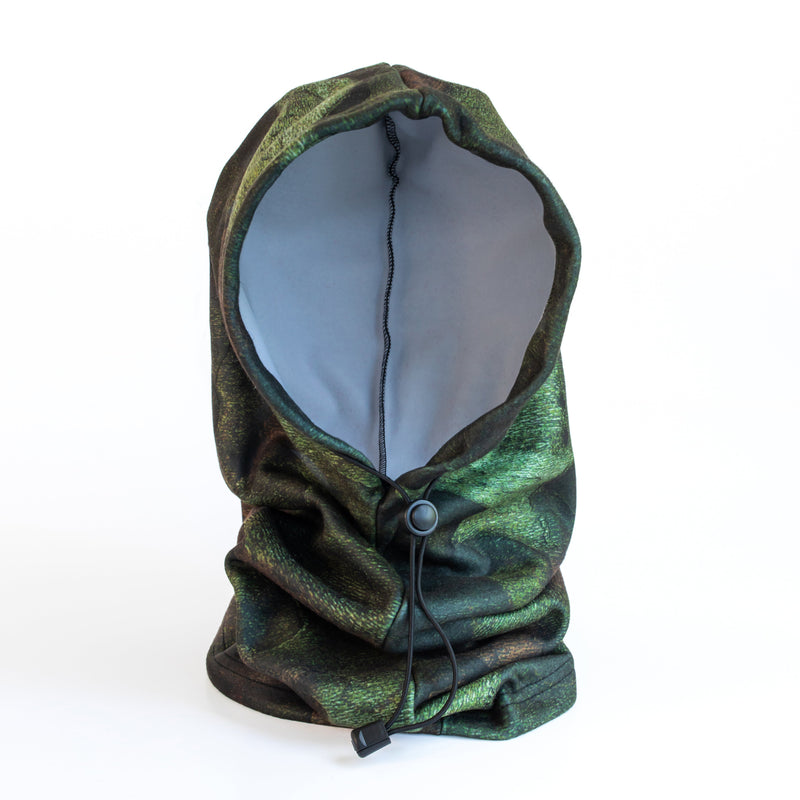 Moss Green Bark Camo Fleece 4 in 1 Hood