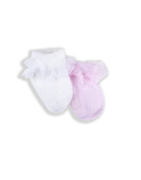 INFANT GIRLS RUFFLE EDGE DRESS SOCKS (2 PACK)