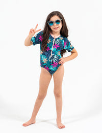 GIRLS 2-6X 1 PIECE RASHGUARD SWIMSUIT