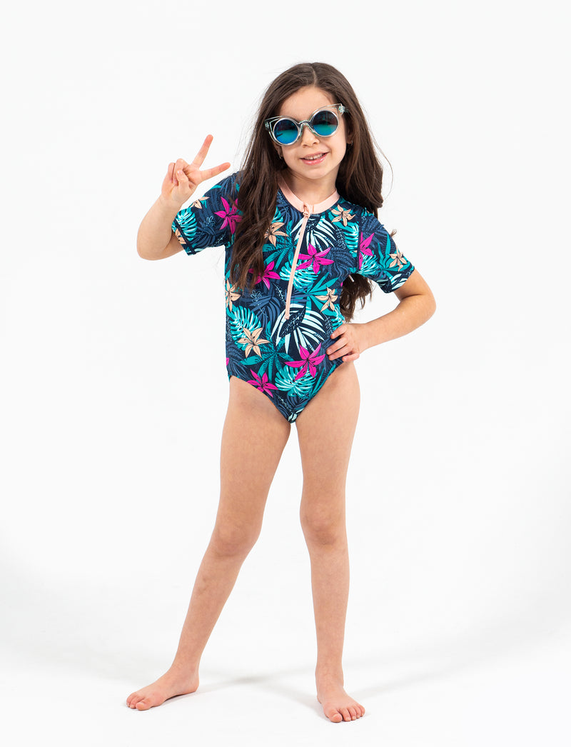 GIRLS 2-6X 1 PIECE RASHGUARD SWIMSUIT