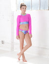 GIRLS CROPPED RASHGUARD TANKINI SET
