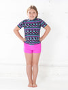GIRLS RASHGUARD TANKINI SET W/SHORTS