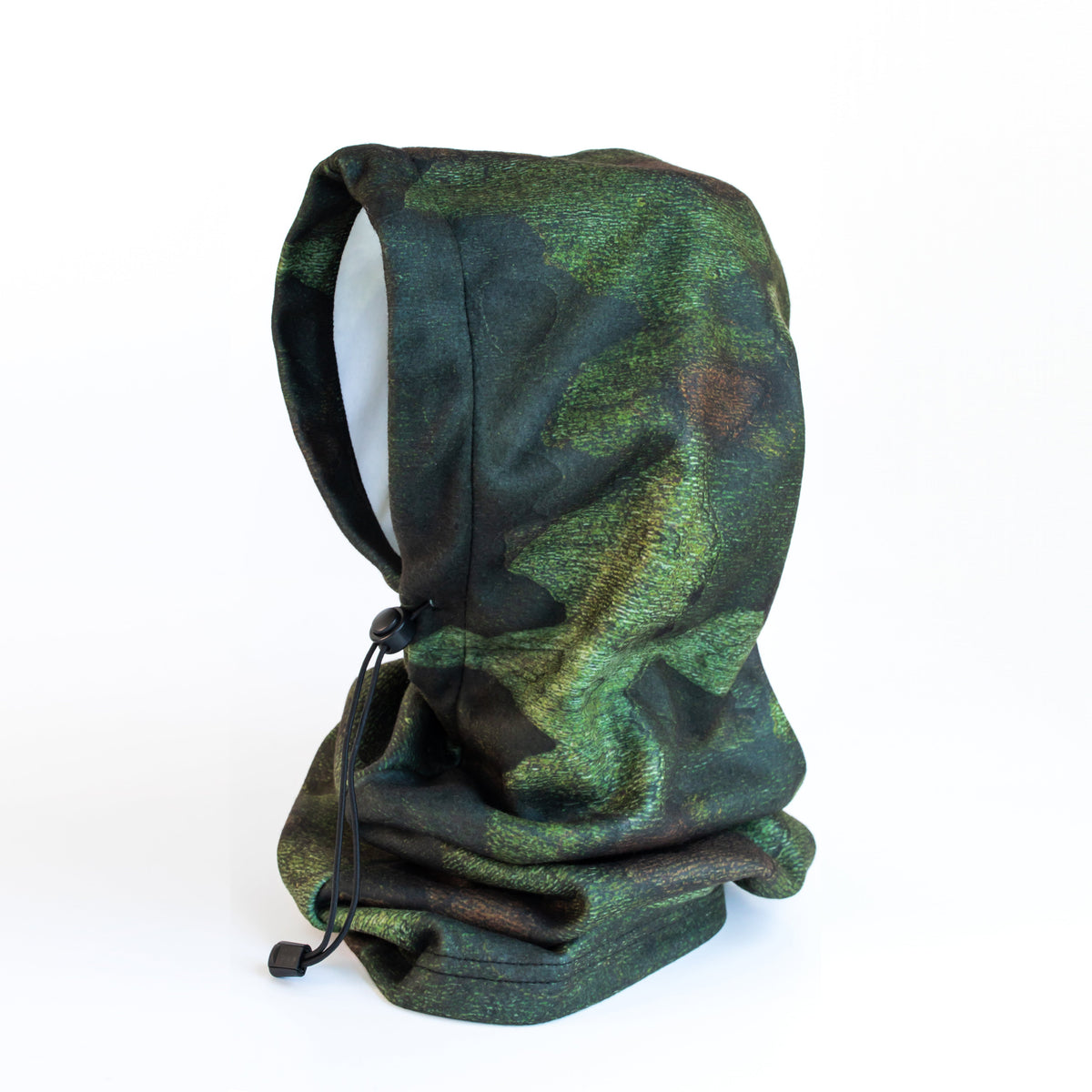 Moss Green Bark Camo Fleece 4 in 1 Hood