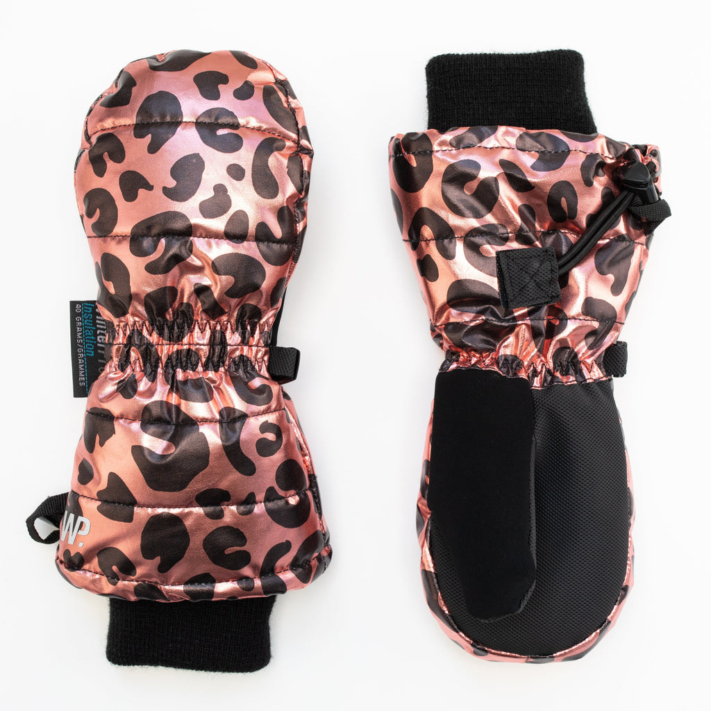 Little Girl's Rose Gold Leopard Mittens – Jill Yoga