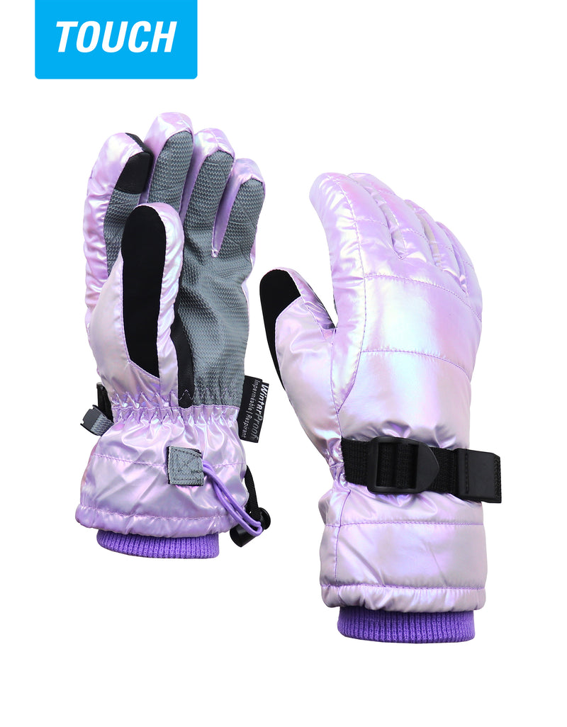 GIRLS 4-16 TOUCH IRIDESCENT PUFFER SKI GLOVE