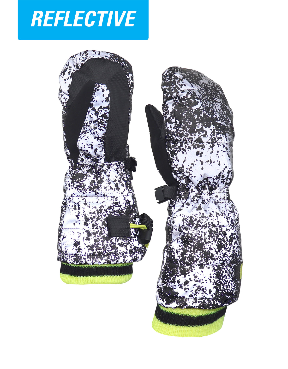 BOYS 2-6X REFLECTIVE SPLATTER PRINT PUFFER MITTEN